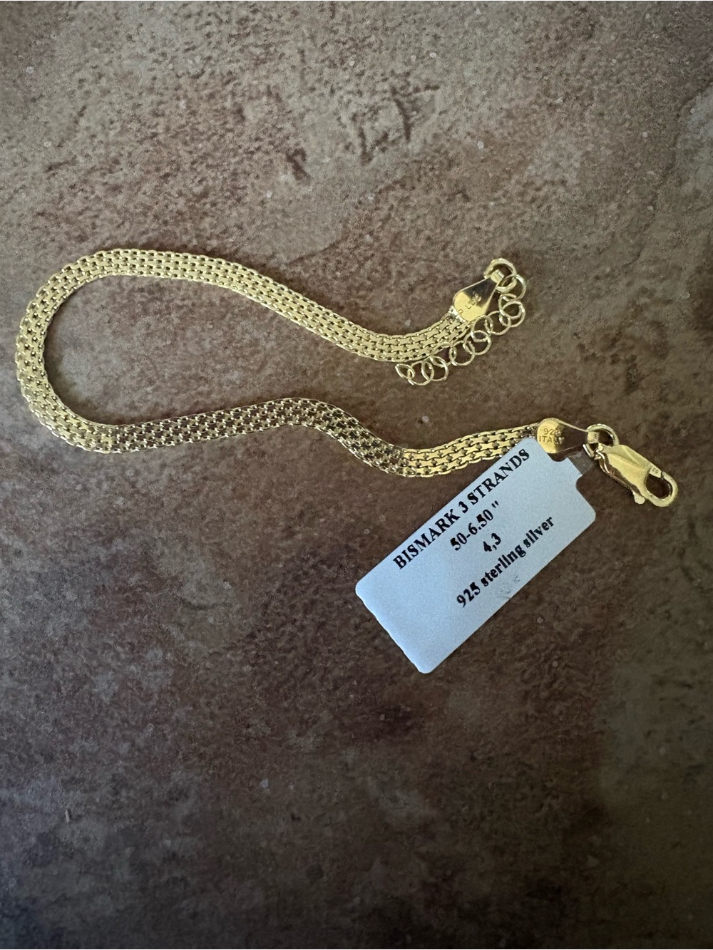 Gold Bismarck 3-Strand Chain Necklace - 7in-8in adjustable- NWT